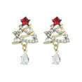 thumbnail image 1 of Pendientes de botón TQEHS con forma de árbol de Navidad brillante, 1 of 6