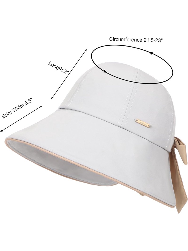 Sun Hat for Women Wide Brim Bucket Hats with Bow Ponytail  display picture 2