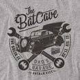 thumbnail image 2 of Batman Father's Day Dad's Garage is The Batcave Unisex Adult Long-Sleeve T Shirt, Athletic Heather, X-Large, 2 of 4