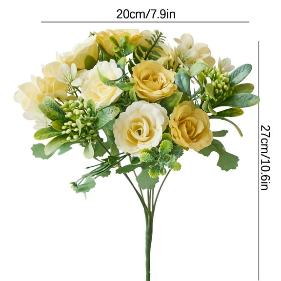 EUDIDV Artificial Roses Decor Artificial Flowers Centerpieces For Tables Home Living Room Decor Fake Pampas Grass Wedding Arrangement Real Touch