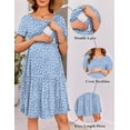 thumbnail image 2 of Vestido de maternidad y lactancia Ekouaer de verano de manga corta azul claro, 2 of 6