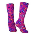thumbnail image 6 of Compression Socks for Women Cute Animal Knitted Mid Calf Soft Comfort Mens Socks Blue One Size, 6 of 7