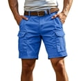 thumbnail image 2 of GrmtClth Cargo Shorts Men Twill Cotton Stretch Comfy 11 Inch Inseam Summer Athletic Outdoor Golf Fishing Casual Work Knee Length Shorts Dark Blue XL, 2 of 9