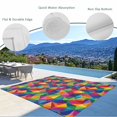 thumbnail image 3 of Colorful Geometric Outdoor Rug for Patio/Deck/Porch, Non-Slip Large Area Rug 3 x 5 Ft, Modern Multicolor Abstract Motifs Indoor Outdoor Rugs Washable Area Rugs, Reversible Camping Rug Carpet Runner, 3 of 8