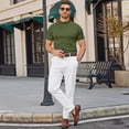 thumbnail image 5 of BRANROY Summer Tops for Men - Trendy True Classic Tees Men Style, Mens Shirts Short Sleeve Mock Turtleneck Stretchy Daily Pullover,Army Green,L, 5 of 7