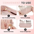 thumbnail image 4 of Unique Bargains Makeup Brush Bag Waterproof Stand-Up Makeup Brush Organizer Travel-Friendly Design Pink, 4 of 7