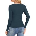 thumbnail image 3 of Women'S Ribbed Deep V-Neck Wrap Style Long Sleeve T-Shirt Casual Basic Stretch Top XXL, 3 of 7