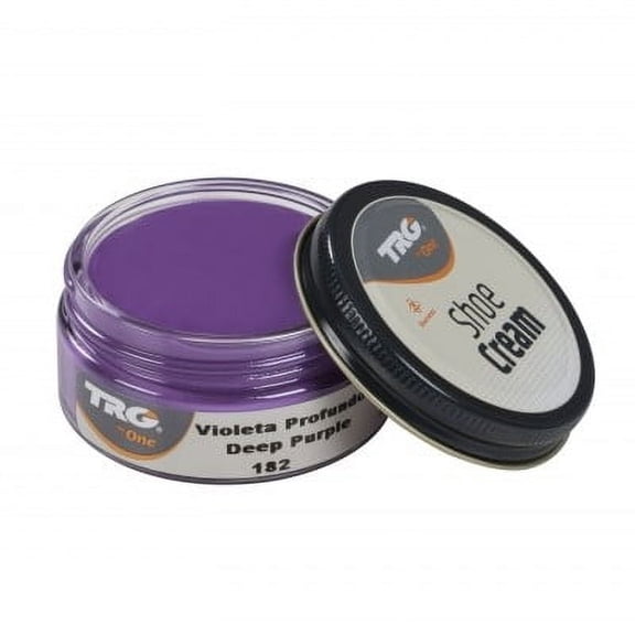 TRG Deep Purple 182 shoe cream with beeswax, one of the best shoe polishes that nourishes, maintains, shines and enhances the color of leather shoes and leather boots.