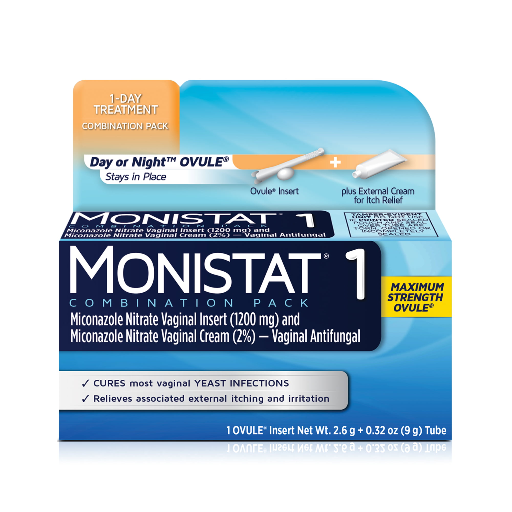 Monistat 1 Dose Yeast Infection Treatment 1 Ovule Insert External Itch Cream Walmart Com Walmart Com