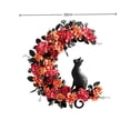 thumbnail image 5 of Clearance Halloween Decor, 2026 New Spooky Halloween Wreath, Black Cat Crescent Moon Design, Indoor Outdoor Front Door Wall Decor for Halloween Party, 5 of 6
