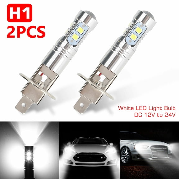 Lemohome 2 x Super Bright H1 LED Headlight Kit High Low Beam Fog Driving Bulbs 6500K White