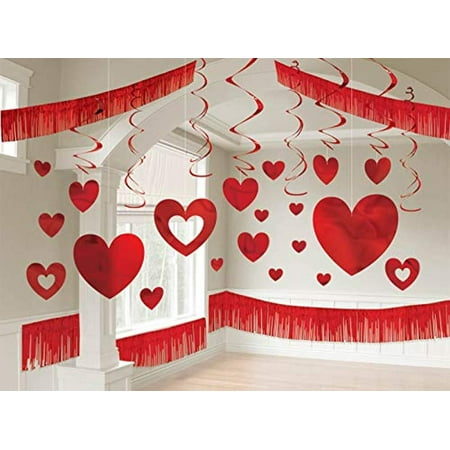 Valentine's Day Giant Room Red Foil Decorating Kit, 25 Ct. Party Supply