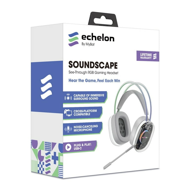 Echelon SoundScape See-Through RGB Gaming Headset w/ USB-C