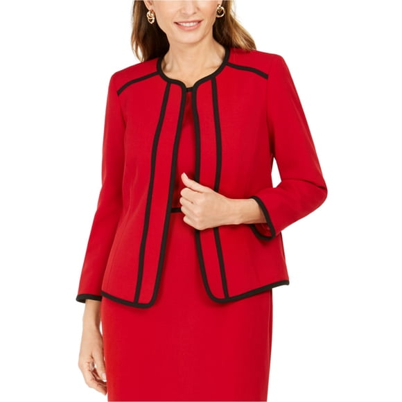 Kasper Womens Red Suit Wear to Work Jacket Size 6P - All