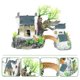 thumbnail image 3 of ColoMX Simulación Cottage Figurine Fish Tank Photo Prop Aquarium Landscape Accessory for Home, 3 of 7