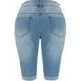 thumbnail image 4 of uublik Comfy Shorts for Women Stretchy Ripped Super Soft High Waist Jean Shorts Blue, 4 of 5
