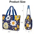 thumbnail image 3 of Tote Bag for Women - Pioneer Flower Shoulder Bag - Large Utility Work Duffle Bag with Zipper Handbag for Travel, Work, Sprots, 3 of 5
