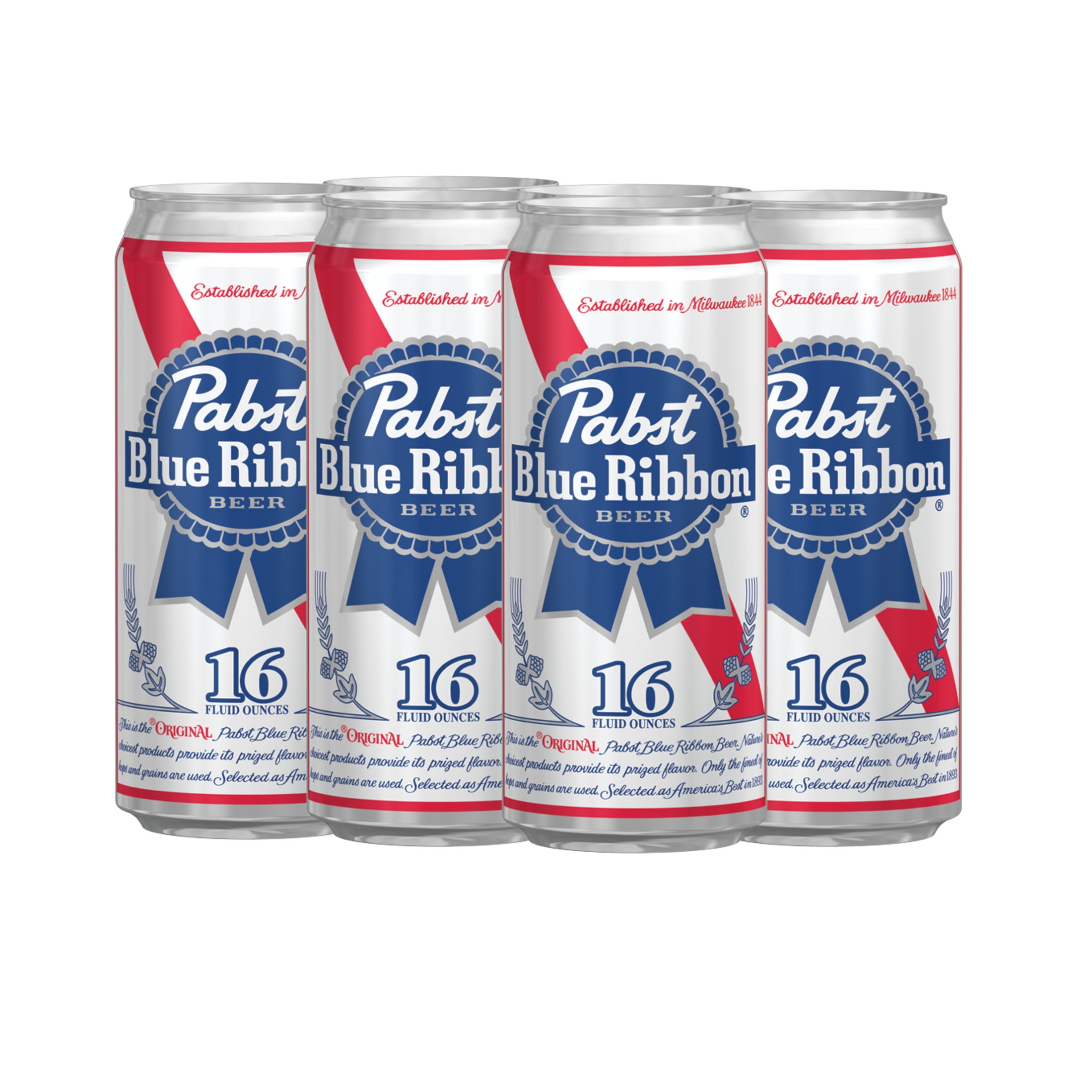 Pabst Blue Ribbon, Domestic Lager, 6 Pack, 16 fl oz Can, 4.7