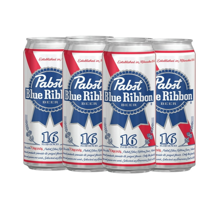 Pabst Blue Ribbon, Domestic Lager, 6 Pack, 16 fl oz Can, 4.7% ABV