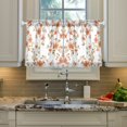 thumbnail image 2 of Yayeee Kitchen Curtains Tier Pair Light Filtering 27"x36" Rod Pocket Short Cafe Window Panel, Orange Floral Blooms, 2 of 7