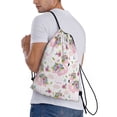 thumbnail image 4 of Yiaed Flamingo And Flowers Print Drawstring Bags Drawstring Backpack Bulk String Back Pack Gym Sport Bag-Small, 4 of 5