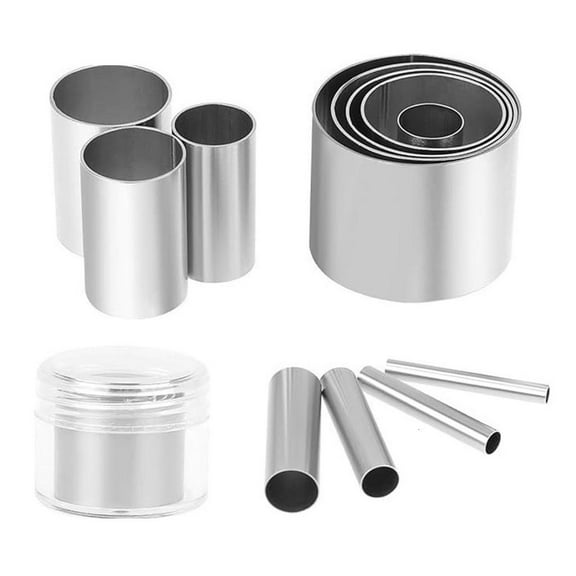 Yammee 12Pcs Stainless Steel Round Clay Cutter Ceramic Dotting Baking Indentation MoldsTool for Clay Pottery Handmade Craft