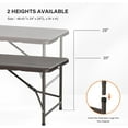 thumbnail image 3 of QRKD 4 FT Plastic Folding Camping Table, Portable in/Outdoor Party Picnic Dining Desk,Garden Soccer Multipurpose Entertaining Activities, Brown, 3 of 9