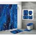 thumbnail image 1 of Cortina de ducha de poliéster impermeable con impresión digital HD para baño, cortinas divisorias de mármol, 1 of 6