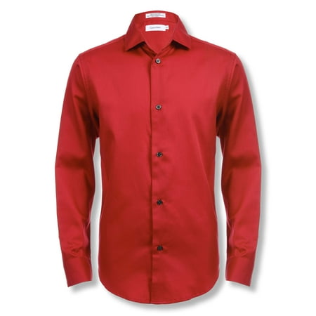 Calvin Klein Big Boys' Long Sleeve Sateen Dress Shirt, Dark Red, 12 |  Walmart Canada
