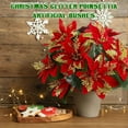 thumbnail image 2 of Poinsettia Flower for Christmas Tree, Christmas Glitter Poinsettia Artificial Bushes Decorations Ornaments for Home Decor Indoor Outdoor Porch Xmas Tree Wreath Table Centerpiece Cemetery, 2 of 9