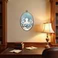 thumbnail image 4 of Canvas Wall Art Beach Decor Ocean Sea Turtle Octopus Coastal Teal Vintage Whale Oval Framed Canvas Prints Vintage Wall Hanging Decor for Home Office Decorations 8.6"x11.4", 4 of 7