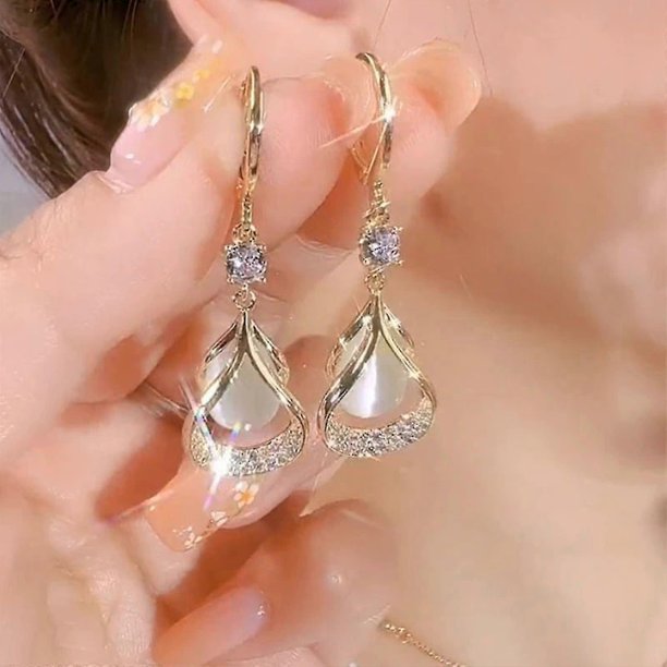 Pendientes de magnetógeno de flujo linfático, pendientes de germanio con magnetoterapia linfática, pendientes de terapia magnética de linfividad, pendientes de acupuntura/bl----blanco--Pr blanco