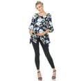 thumbnail image 4 of White Mark Women's Maternity Floral Bell Sleeve Tunic Top, 4 of 6