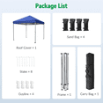 thumbnail image 3 of Nalwort 10x10 Pop Up Canopy Tent with 99% UV Blocking, Instant Portable Sun Shade for Party, Includes Sandbags & Stakes,Blue, 3 of 7
