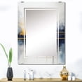 thumbnail image 1 of Designart "Fluid Harmony Painting in Blue and Yellow III" Abstract Painting Oversized Wall Mirror - Modern Abstract Living Room Wall Mirror - Multiple Color Options, 1 of 6