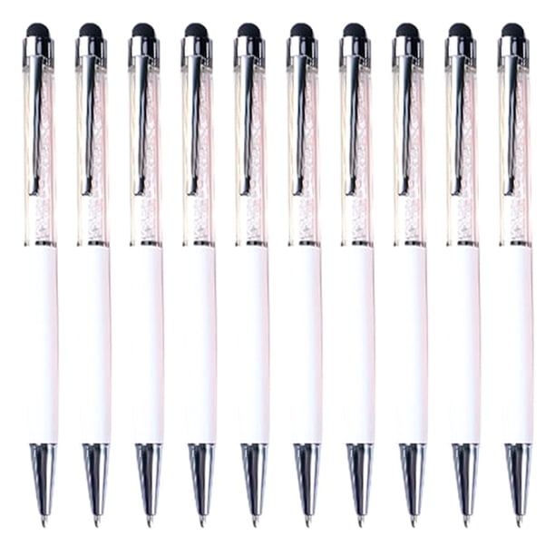 Inteprter 10 bolígrafos Stylus Touch, bolígrafo para estudiantes, herramienta de escritura Multicolor para el hogar, negocios, accesorios de Suministros de escritura y corrección Blanco
