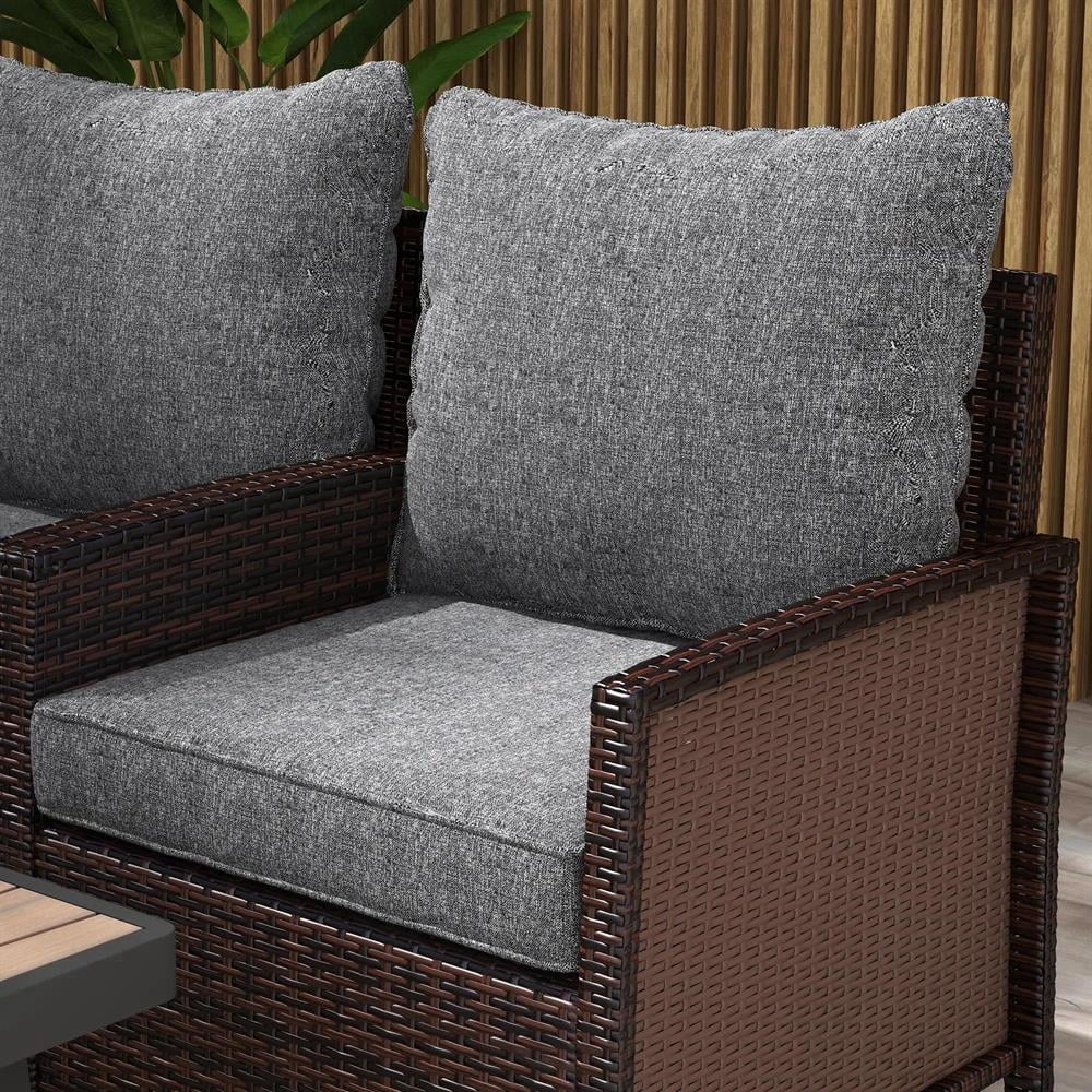 Resenkos Patio Chair Cushions, Outdoor Chair Pads,4 Patio Chair Cushions with Seat & Backrest, Fade Resistant Seat Replacement Cushion Set, Gray
