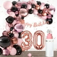thumbnail image 6 of YANSION 30th Rose Gold and Black Birthday Decorations for Women with Happy Birthday Banner，Rose Gold Black Balloons Garland Arch Kit, 30th Foil Balloon Party Supplies, 6 of 7