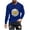 15Blue, variant on Fashionable Men's Printed Top With Long Sleeved Round Neck And Smiling Face Printed Top Long Sleeve Round-Neck Blouses & Shirts