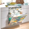 thumbnail image 2 of Yayeee Magnetic Dishwasher Cover for The Front Decoration Home Kitchen Machine Sticker Protector, Beige Floral Wave, 2 of 6
