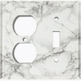 thumbnail image 4 of Metal Light Switch Plate Outlet Cover (Image of Marble White MAR071), 4 of 13