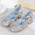 thumbnail image 1 of Disney primavera nueva niña zapatos de princesa de tacón alto de cristal niña frozen elsa princesa zapatos de cuero para niños shoes30-Insole 19,5 CM Gao Jinjia LED, 1 of 2