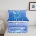 thumbnail image 5 of meiyoeat Ice Drip Initial B Twin Comforter Sets,Blue Sparkling Print Bow Bedding Set For Girl,Colorful Stars Reversible,2-Piece,1 Comforter and 1 Pillowcase, 5 of 7