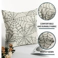 thumbnail image 5 of Cream Halloween Spiderweb Pillow Covers 18x18 Set of 2 Black Web Outdoor Decorative Throw Pillows Halloween Scary Themed Farmhouse Pillowcases Linen Cushion Case Decor for Home Sofa Couch Bed, 5 of 6