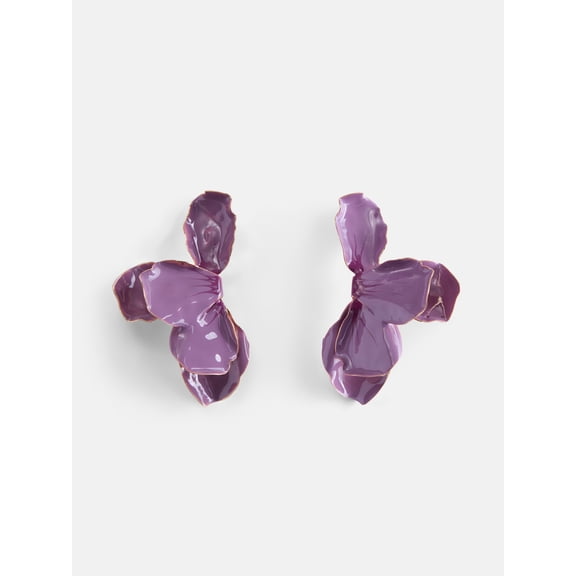 Scoop Women's Gold Tone Maude Petal Earrings, 1 Pair