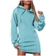 thumbnail image 2 of Vestidos de mujer Wancir Otoño Invierno 2024 Casual Manga Larga Cordón Plisado Sudadera con Capucha Suéter Túnica Mini Vestido, 2 of 7