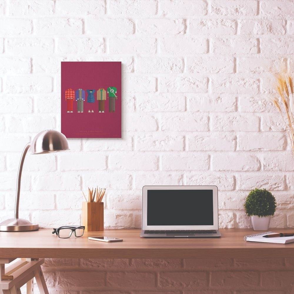 Stupell Industries Big Bang Theory Famous People Characters Fashion Design Canvas Wall Art by Fred Birchal