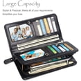 thumbnail image 4 of Women'S Wallet Large Wallet Women'S Long Wallet Large Capacity Leather Case Card Compartment Wallet Cell Phone Pocket With Hand Strap Elegant Wallet - Black, 4 of 7
