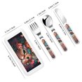 thumbnail image 2 of Salouo Flower Crown Cat Pattern 3 Pieces Toddler Utensils, Kids Silverware Set Stainless Steel Utensils for Kids Children Safe Spoons Forks & Knife Dishwasher Safe, 2 of 8