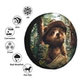 thumbnail image 4 of Wukai Jungle Hat Bear Print Spare Tire Cover for RV Trailer,Waterproof PVC Faux Leather Wheel Cover Fit for Truck,Trailer,RV,SUV,Camper and Most Vehicle-17 inch, 4 of 6